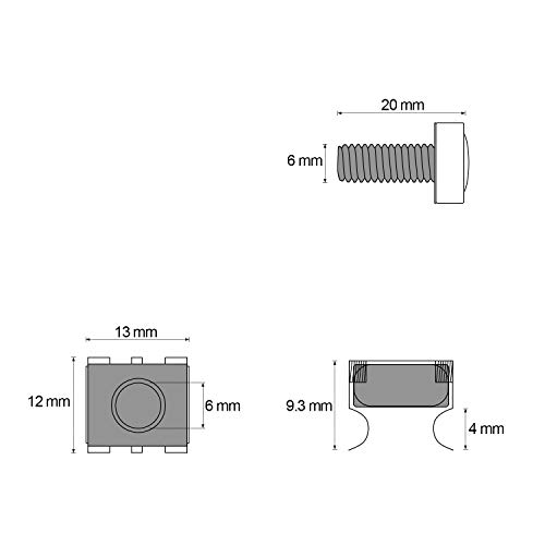 Favordrory 30 Pack M6 x 20mm Rack Mount Cage Nuts, Screws and Washers for Rack Mount Server Cabinet, Rack Mount Server Shelves, Routers (Silver)