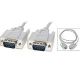 niceEshop(TM) 1.5M VGA HD15 Male To RS232 DB9 Pin Male Adapter Cable / Video Graphic Extension Cable -White