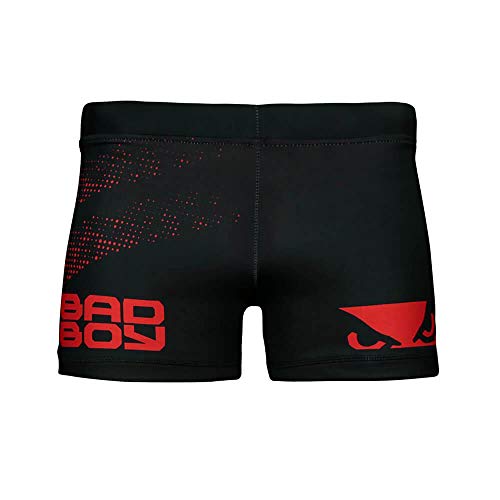 Bad Boy Classic Polyester Competition MMA Mixed Martial Arts Vale Tudo Shorts Black/Red - Small