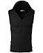 OHOO Mens Slim Fit Hooded Sleeveless Hoodie Henley Button Ribbed Tank Top /DCT008-BLACK-S