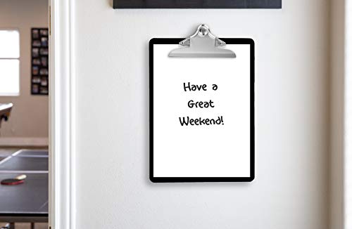 Plastic Clipboards (Set of 6) Multi Pack Clipboard (Black)| Strong 12.5 x 9 Inch | Holds 100 Sheets! Acrylic Clipboards Big Clip Board Clips