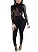 Biz Simple Womens Sheer Mesh See Through Bandage Long Pants Jumpsuit Rompers