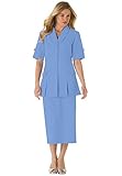 Roamans Women's Plus Size 10-Button Skirt Suit