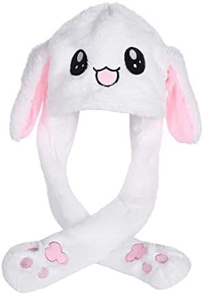 Funny Plush Bunny Hat Kpop Idols Moving Rabbit Ear Hat Cute Pop Up Ears Hat Toys Gift