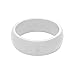 Silicone Wedding Ring for Women. Rubber Wedding Band for Every Day Use - Yoga, Training, Sports, Military, Work, Travel and Outdoor - White - Size 5