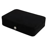 Mele & Co. Maria Plush Earring and Ring Holder Jewelry Box, 24 Sections (Black)