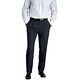 Haggar Men's ECLO Stria Pleat Front Dress Pant-Regular and Big & Tall  Sizes, Khaki, 34W x 30L price in UAE | Amazon UAE | kanbkam