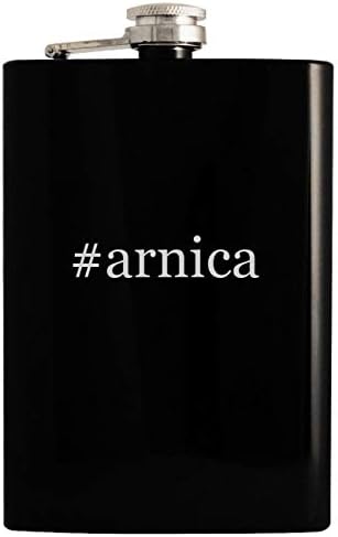 #arnica - Black 8oz Hashtag Hip Drinking Alcohol Flask