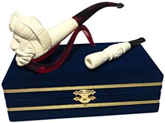 Handmade Meerschaum Pipe - Hand Carved from Block Meerschaum - Comes with a Special case and Meerschaum Cigarette Holder