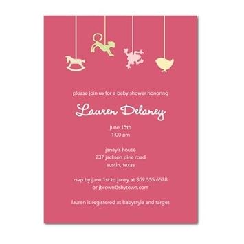 Amazon Com Baby Shower Invitations Baby Mobile Lipstick By