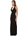 PattyBoutik Women Halter Empire Waist Ruched Side Slit Maxi Dress (Black Small)