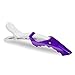 10 Pinup Clips - Professional Non Slip Alligator Hair Clips Double Hinged Design for Easy Salon Styling - Sectioning Crocodile Hair Clip Set with Wide Teeth for Extra Durable Grip (Transparent-Purple)