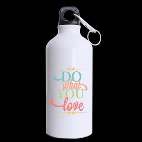 Do what you love Custom Aluminum 13.5 OZ Sports Bottle,Funny Quotes Mugs (Two Sides)