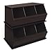 Badger Basket - Stackable Three-Bin Storage Cubby Espresso