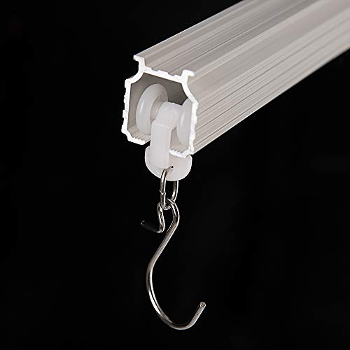 VRSS Aluminum Straight Ceiling Track Curtain Track Top Mounting Set 1 Meter/3.2 Feet Length (1 Meter Track) - Thumbnail 4