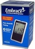 Omnis Health Embrace Blood Glucose Meter with On Off Audible Feature