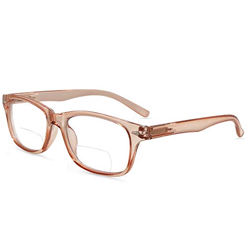 In Style Eyes Seymore Retro BiFocal Reading Glasses Clear Rose 2.00