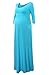 Jinson Women's Basic 3/4 Sleeve Maternity Long Maxi Dress Vestido with Empire Waist for Pregnancy