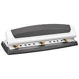 Swingline Desktop Hole Punch, Hole Puncher, Precision Pro, Adjustable, 2-3 Holes, 10 Sheet Punch Capacity, Gray/White (74019)