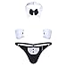 FEESHOW 3Pcs Sexy Men's Butler Waiter Lingerie Set Tuxedo Thong G-String Gentleman Outfits