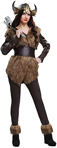 Viking Warrior Costume for Women, Adult Halloween Medieval Cosplay Outfit