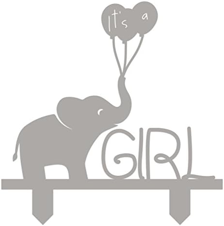 It's A Girl Cake Topper, Baby Shower Cake Topper, Gender Reveal Cake Topper, Baby Shower Decor (7", Metallic Silver)