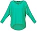 UGET Womens Oversized Baggy Tops Off Shoulder Loose Fitting Long Batwing Sleeve Pullover Casual Winter Blouse T-Shirt Sweater X-Large Blue Green