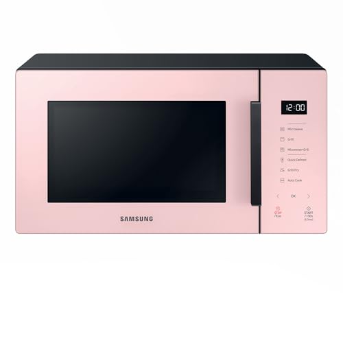 Samsung Da tavolo Forno a Microonde Glass Design MG23T5018CP/ET, Cottura Croccante, AirFry, Microonde + Grill 800 W + 1100 W, 23 L, 49l x 27,5h x 38p cm, Cipria
