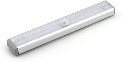 LANYOS LED Light, Stick-on Anywhere 10-Led Sensor Closet Nightlight Infrared Human Body Light Bar with Magnetic Strip, Battery Operated (White Light) (White)