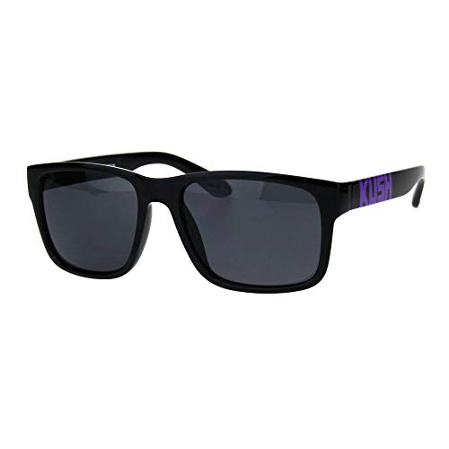 Purple KUSH Sunglasses Black Square Rectangular Plastic Frame Unisex Shades