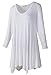 LARACE Plus Size Tops for Women Tunic Asymmetrical Dress Shirts 3/4 Sleeve V Neck Flowy Ladies Clothes for Leggings(White 3X)