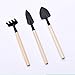 ENERTAI Garden Tools Set of Three Small Spade Rake Plants Potted Flowers Manual Mini Wooden Handle Garden Farmingthumb 1