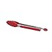Premium Silicone Kitchen grill Tongs ,BBQ food clip 2 Pack (9-Inch & 12-Inch) (Cherry Red) (red) - DarNio
