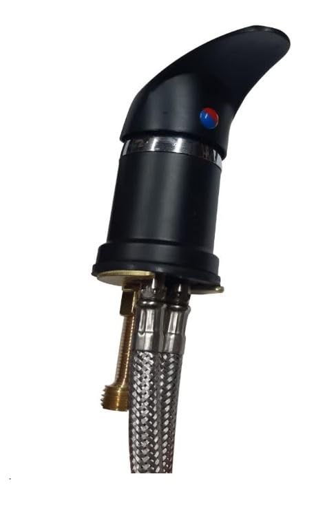 Black Mixer Taps Faucet with 80/31.4 in 2X Pipes Shampoo Bowl Sprayer Hairdressing Salon Basin Showerhead Sink Tap for backwash