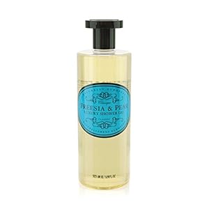 Naturally European – Freesia & Pear – Luxury Shower Gel, SLES and Paraben Free – 500 ml / 17 fl oz.
