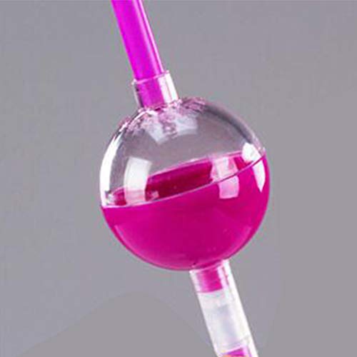 Karooch 10pcs Colorful Food Grade Plastic Straw with Storage Ball | Can be Open to Put Additive | Non-stick Cup Creative Sanitary Straw for Home Outdoor Bar Cocktail Party