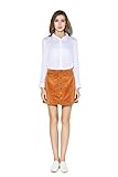 Little Smily Women's Corduroy A-line High Waist Button Front Mini Skirt
