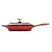 Tramontina Enameled Cast Iron Grill Pan with Press, 11-Inch, Gradated Red