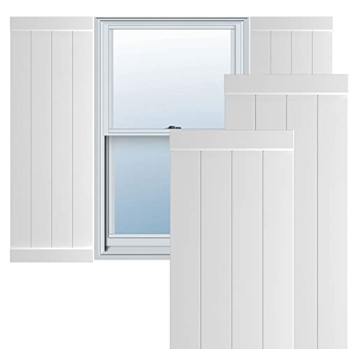 Ekena Millwork TFP103BB21X095UN True Fit PVC, Two, Unfinished Four Joined Board…