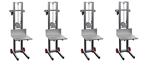 Vestil ALLW-2020-FW Aluminum Lite Load Lift Winch, 3-1/4" - 58" Height Range, 20" Length x 20" Width Platform, 400 lbs Capacity (4)