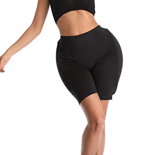 YUENA CARE Hip Butt Enhancer Shapewear Panty Sponge Padded Women Underwear for Crossdressing (Black Hip Pads Underwear, M)