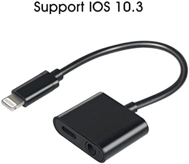 iPhone 7 Adapter, Charm sonic iPhone 7 Plus Headphones Adapter, iPhone 7 Lightning to 3.5mm Headphone Adapter, Charge Adapter, Earphone Adapter - Upgrade for IOS 10.3+ (Aluminum Black)