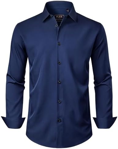 formal dress blue shirt Men's Cotton Blend Dress Shirt Regular Fit In Royal Blue 19-19  34/35 / Royal Blue