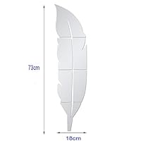 LXSSG 73X18Cm Wall Decoration Feather Mirror Wall Stickers Removable Decal Art Vinyl Home Room Decoration Diy Bedroom Wall Sticker