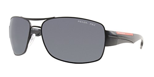 Prada Sport Sunglasses - PS53NS / Frame: Demi Shiny Black Lens: Gray Polarized