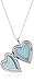 Amazon Collection Sterling Silver Butterflies Journey Heart Locket Pendant, 18