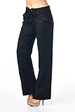 High Style Women's Button Closure Wide Leg 100% linen pants with drawstring waist