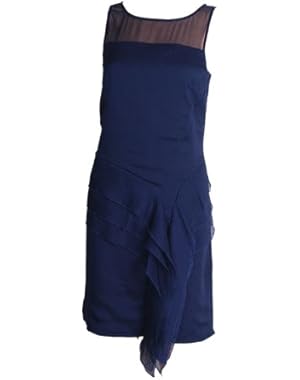 Jessica Simpson Women's Illusion Tiered Ruffled Crepe Dress