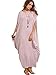Verdusa Women's Boat Neck Batwing Sleeve Baggy Caftan Harem Oversized Maxi Dress Lavender Pink M