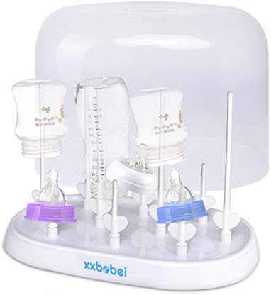 Weilifang Baby Bottle Drying Rack Baby Bottle Storage Baby Bottle Holder Baby Bottle Dryer Rack, for Bottles Pacifiers Cups Baby Care Bottle Holder Straight Tube - White(with Cover)